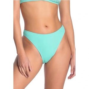 The Bikini Lab Aqua Solid High Cut Bikini Bottoms